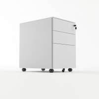 Simple office furniture 8mm steel 3-drawer file cabinet mobile pedestal